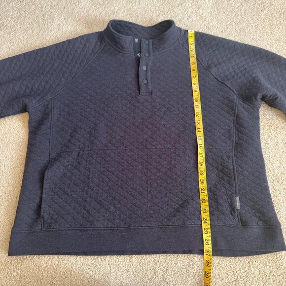 Eddie Bauer Mens Quilted Pullover Sweatshirt XXL Black Cotton Blend - Picture 11 of 12